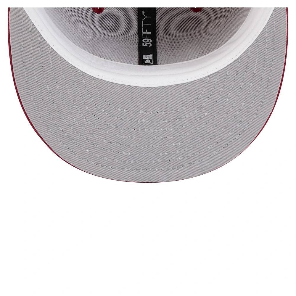 Casquette ajustée New Era 59FIFTY Garnet Florida State Seminoles pour homme