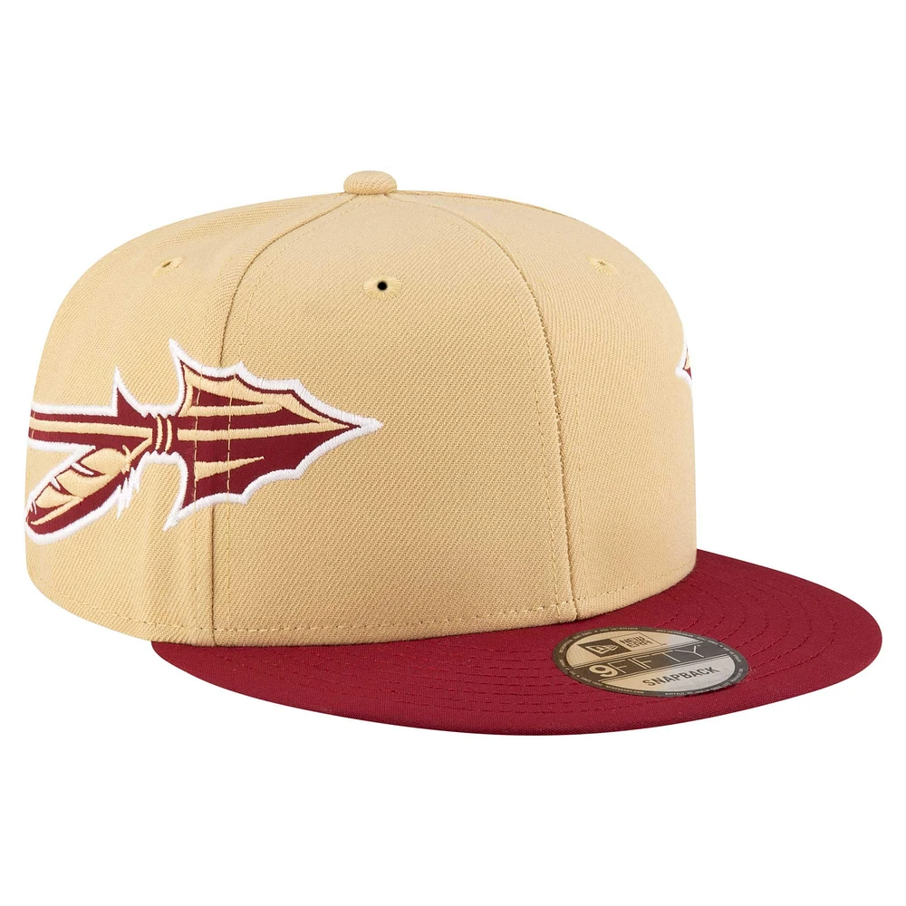 Casquette Snapback 9FIFTY pour homme avec casque Florida State Seminoles de New Era Gold