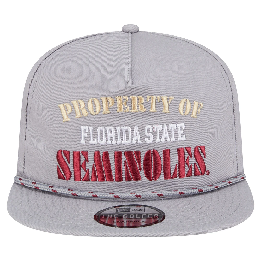 Men's New Era Gray Florida State Seminoles Golfer Vintage Adjustable Hat