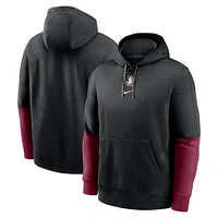 Men's Nike Black/Garnet Florida State Seminoles 2024 Sideline Club Pullover Hoodie