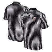 Men's Nike Black/White Florida State Seminoles Primetime Victory Striped Performance Polo