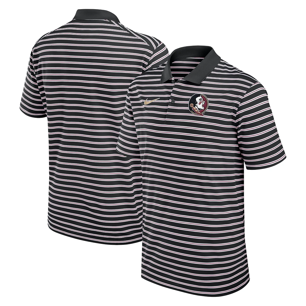 Polo Nike Performance noir/blanc Florida State Seminoles Primetime Victory à rayures pour homme