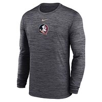 Men's Nike Black Florida State Seminoles 2025 Sideline Velocity Performance Long Sleeve T-Shirt