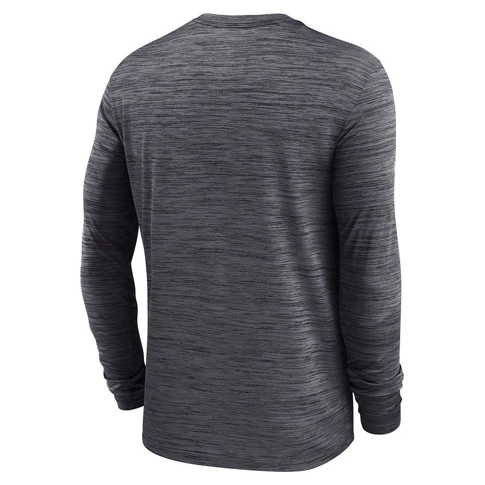 Men's Nike Black Florida State Seminoles 2025 Sideline Velocity Performance Long Sleeve T-Shirt
