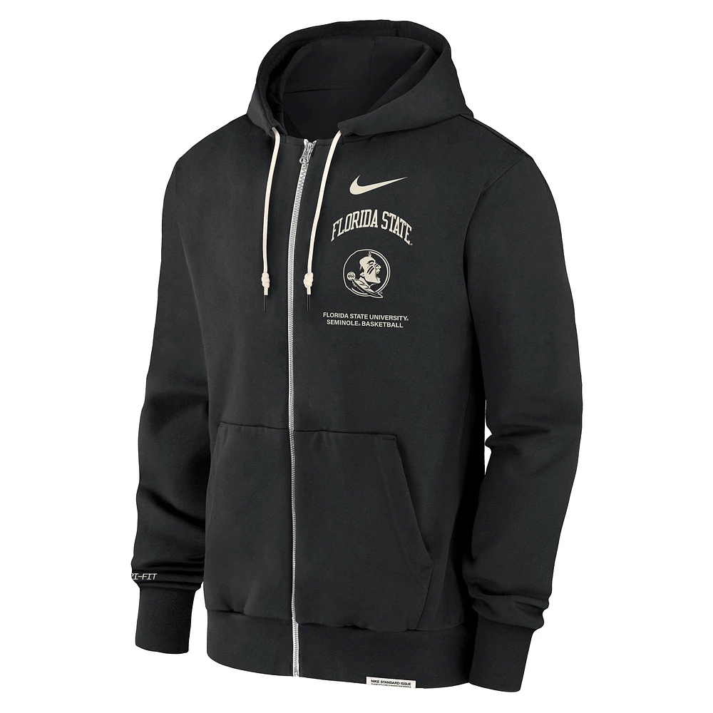 Sweat à capuche entièrement zippé Nike Florida State Seminoles On-Court Performance pour homme, noir