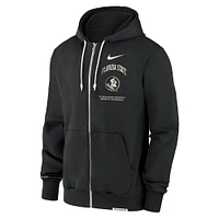 Men's Nike Black Florida State Seminoles On-Court Performance Full-Zip Hoodie