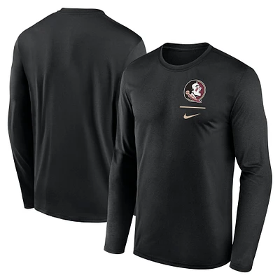 Men's Nike Black Florida State Seminoles Primary Stack Legend Long Sleeve T-Shirt