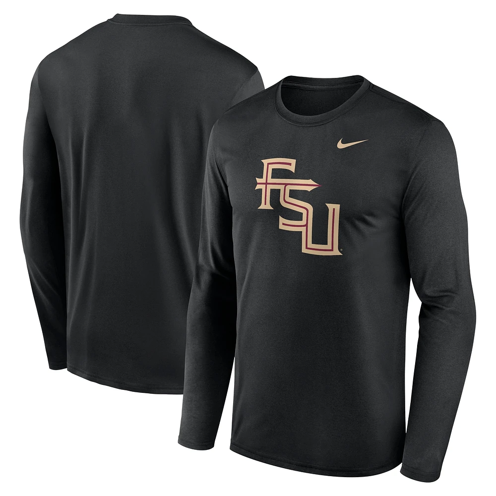 T-shirt à manches longues Nike noir Florida State Seminoles Primetime Alternate Logo Legend pour homme