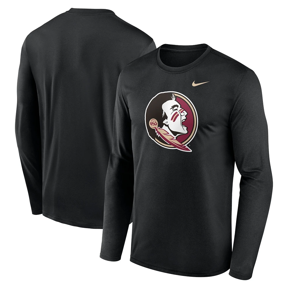 T-shirt à manches longues Nike Florida State Seminoles Primetime Primary Legend pour homme, noir