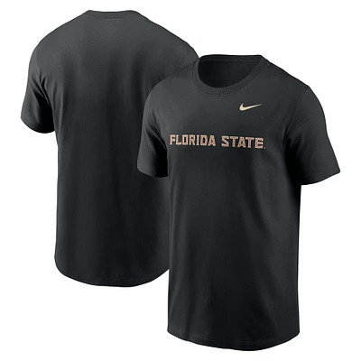 T-shirt Nike noir Florida State Seminoles Primetime Wordmark pour homme