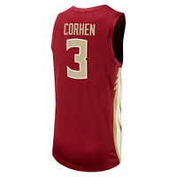 Maillot de joueur basket-ball Nike Cameron Corhen Garnet Florida State Seminoles NIL pour homme