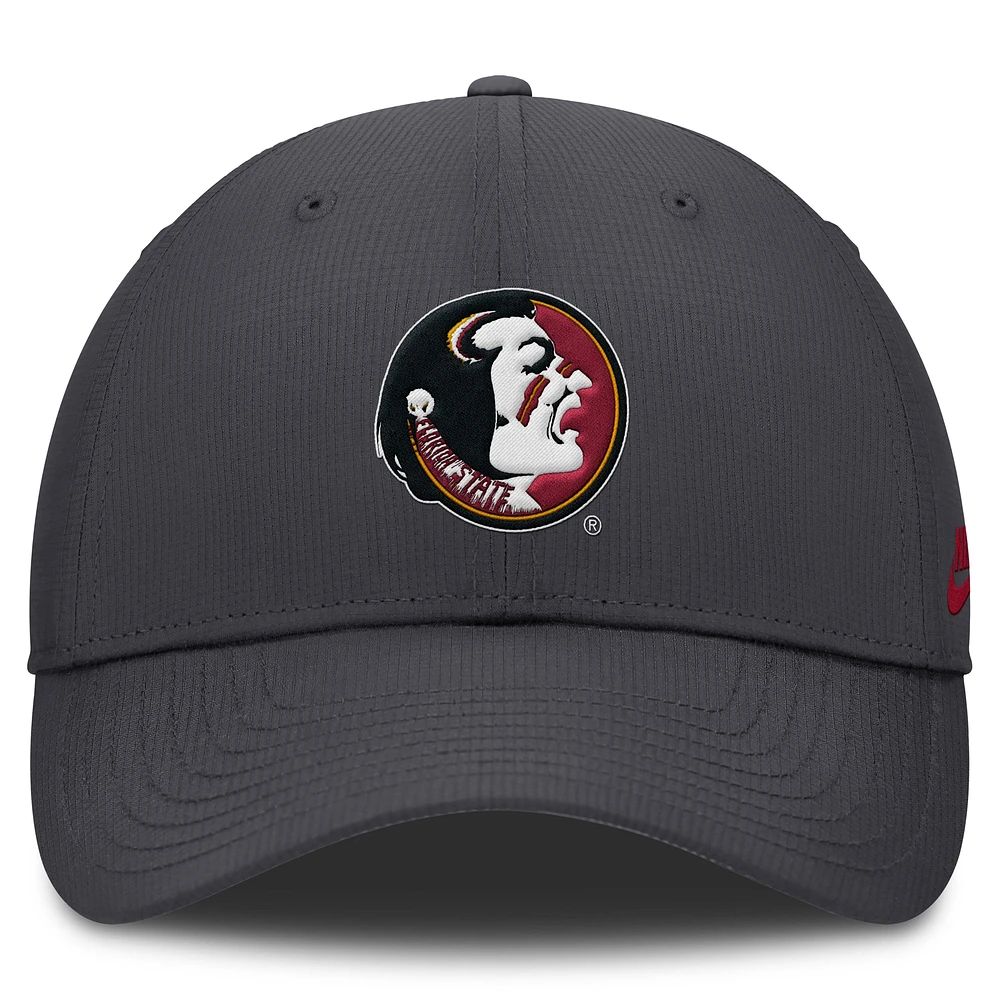 Men's Nike Charcoal Florida State Seminoles Core Rise Vault Performance Adjustable Hat