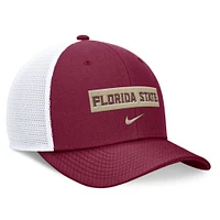 Men's Nike Garnet/White Florida State Seminoles 2024 Sideline Trucker Adjustable Hat