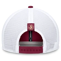 Casquette ajustable Nike Sideline Trucker 2024 pour homme, couleur grenat/blanc, Florida State Seminoles