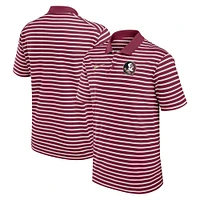 Polo Nike Performance Primetime Victory rayé grenat/blanc pour homme des Florida State Seminoles