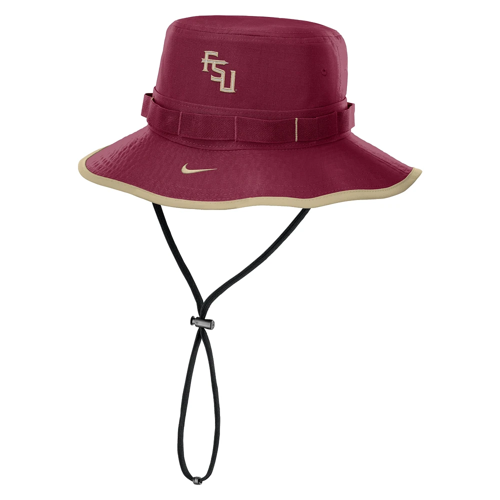 Chapeau bob Nike Performance Boonie On-Field Apex Garnet Florida State Seminoles 2024/25 pour homme