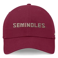 Casquette réglable Nike Garnet Florida State Seminoles 2024 On-Field Club pour homme