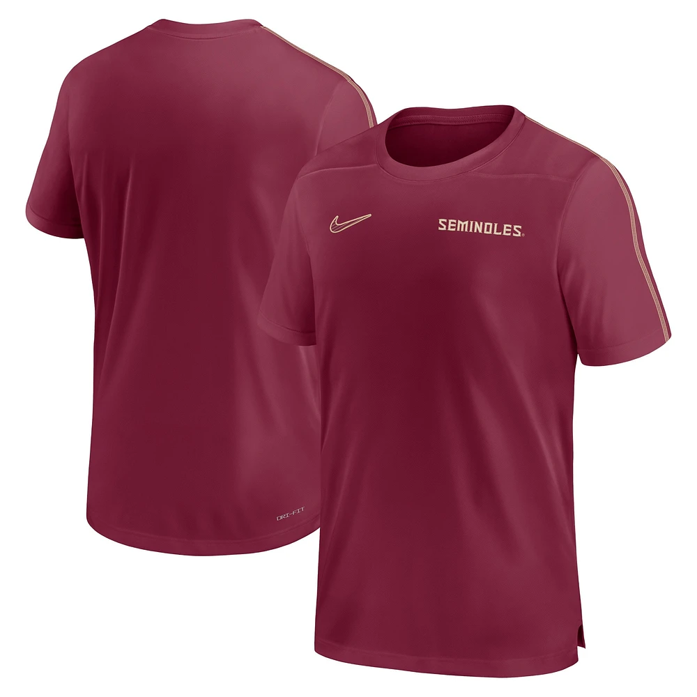 Haut de performance Nike Garnet Florida State Seminoles 2024 Sideline Coach pour homme