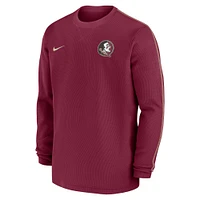 Men's Nike Garnet Florida State Seminoles 2024 Sideline Coaches Long Sleeve Top