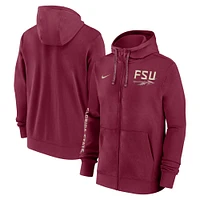 Men's Nike Garnet Florida State Seminoles 2024 Sideline Full-Zip Hoodie