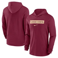 Men's Nike Garnet Florida State Seminoles 2024 Sideline Hoodie Performance Long Sleeve T-Shirt