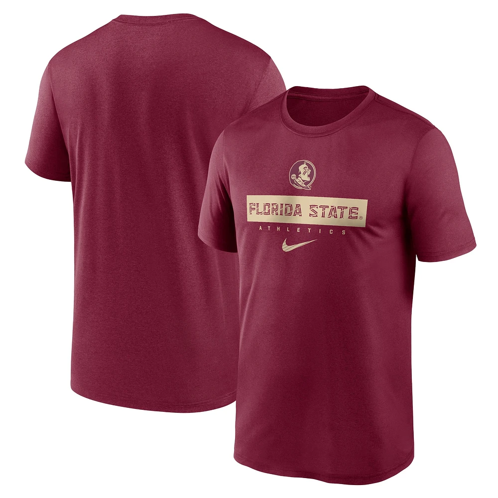 Men's Nike Garnet Florida State Seminoles 2024 Sideline Legend Performance  T-Shirt