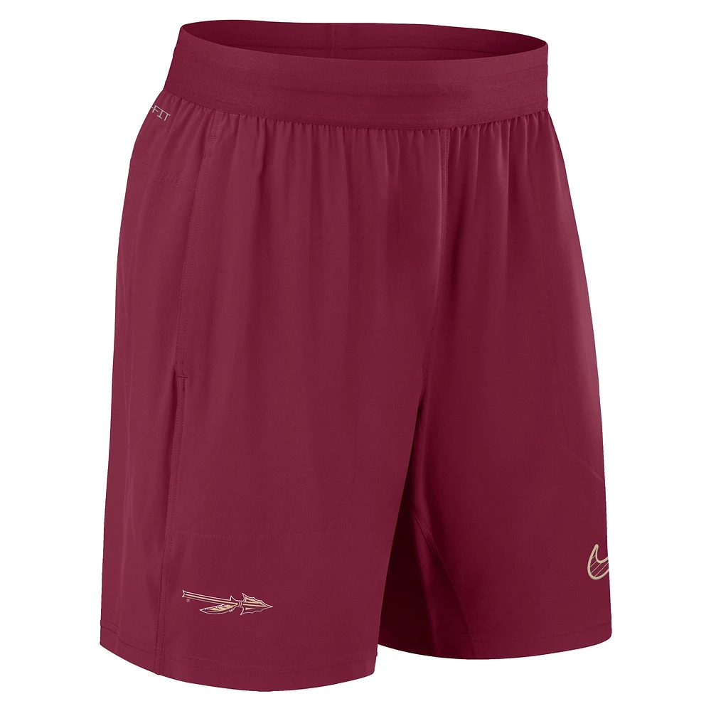 Short Nike Garnet Florida State Seminoles 2024 Sideline Performance pour homme