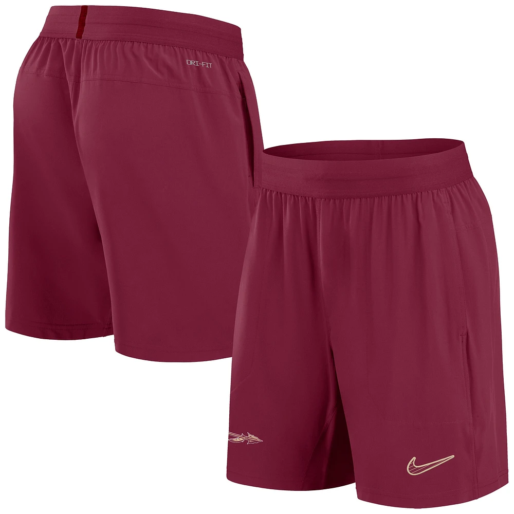 Men's Nike Garnet Florida State Seminoles 2024 Sideline Performance Shorts