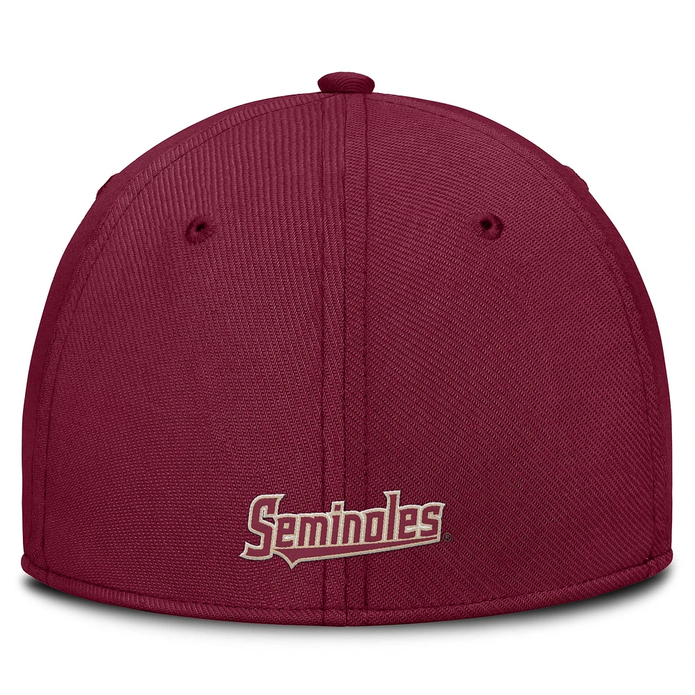 Men's Nike Garnet Florida State Seminoles 2025 Dugout Coaches Rise Swoosh Performance Flex Hat