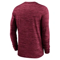 T-shirt Nike Garnet Florida State Seminoles 2025 Sideline Velocity Performance à manches longues pour homme