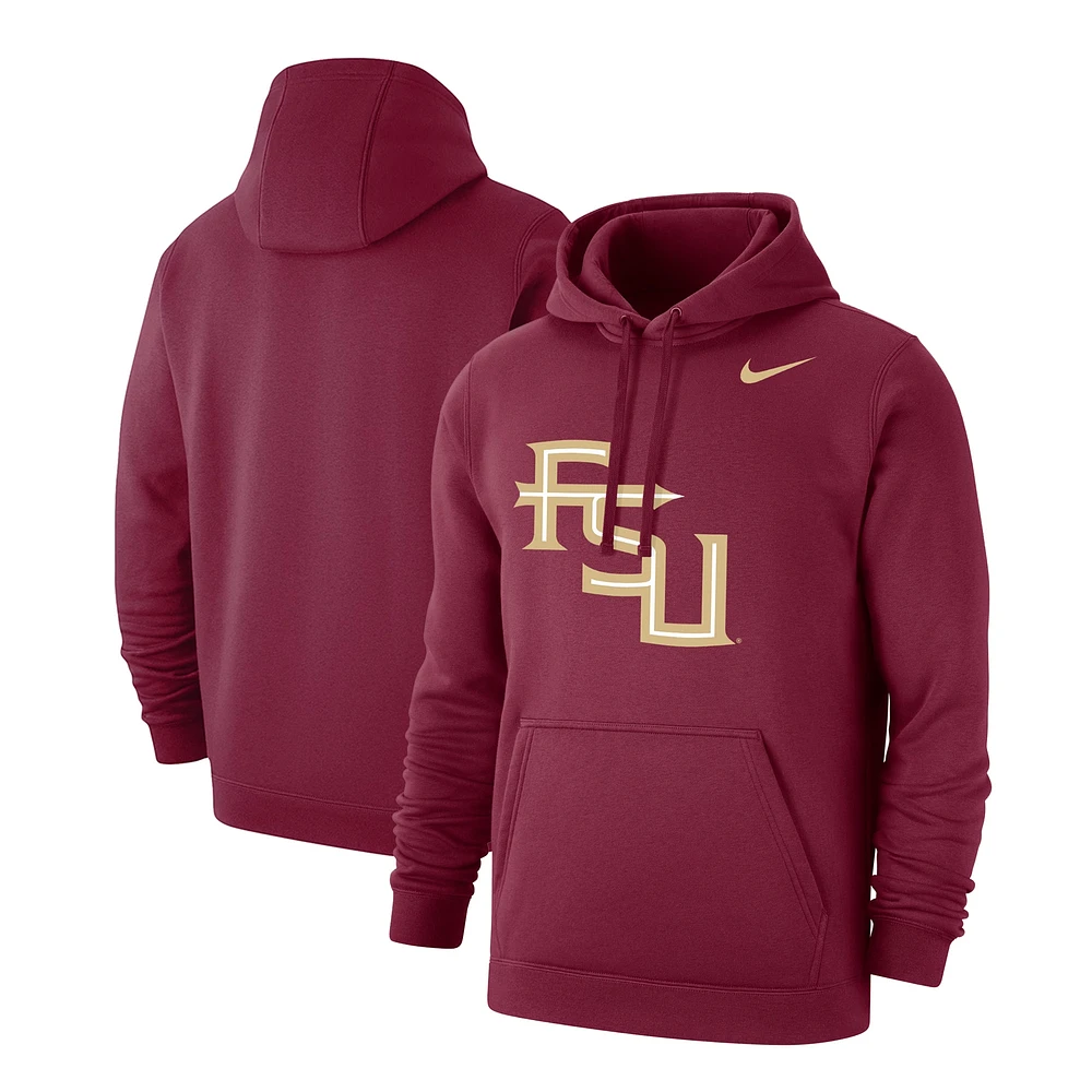 Men's Nike Garnet Florida State Seminoles Alternate Logo Club Pullover Hoodie