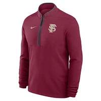 Men's Nike Garnet Florida State Seminoles Baseball Logo Lightweight Victory Performance Half-Zip Pullover
