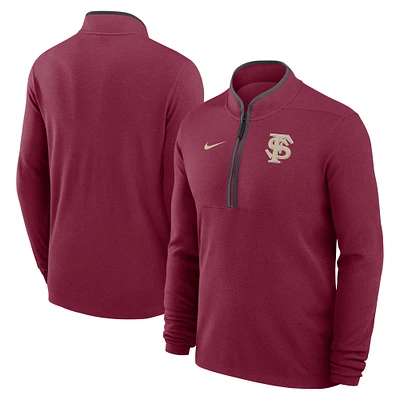 Men's Nike Garnet Florida State Seminoles Baseball Logo Lightweight Victory Performance Half-Zip Pullover