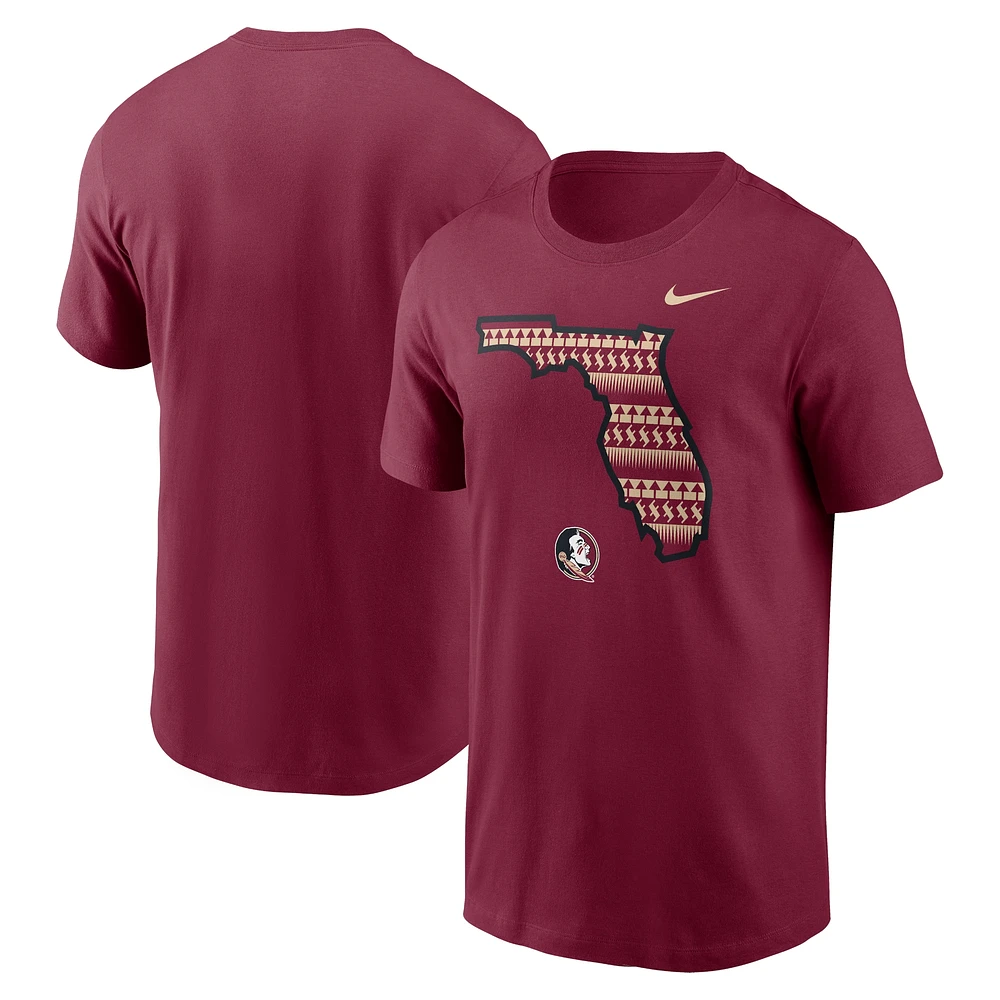 T-shirt Nike Garnet Florida State Seminoles Campus Shape pour homme