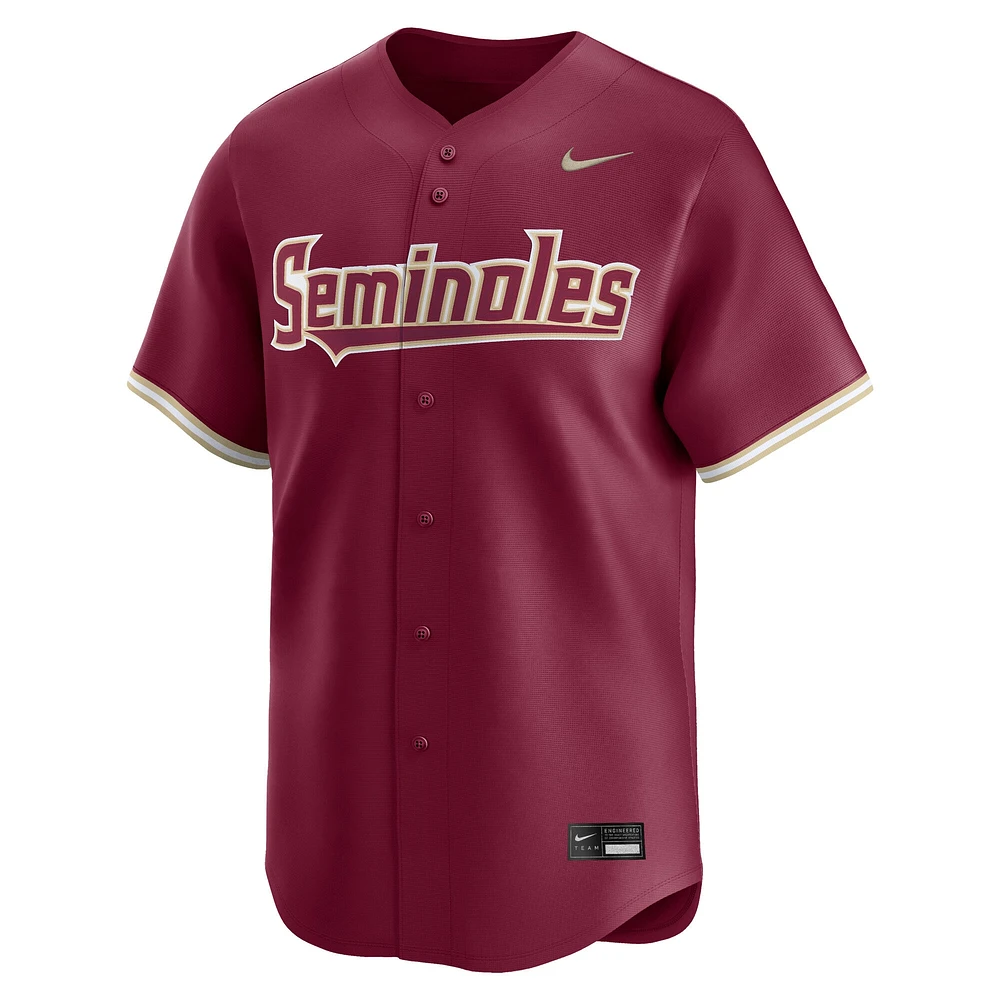 Men's Nike Garnet Florida State Seminoles College Limited Baseball Jersey