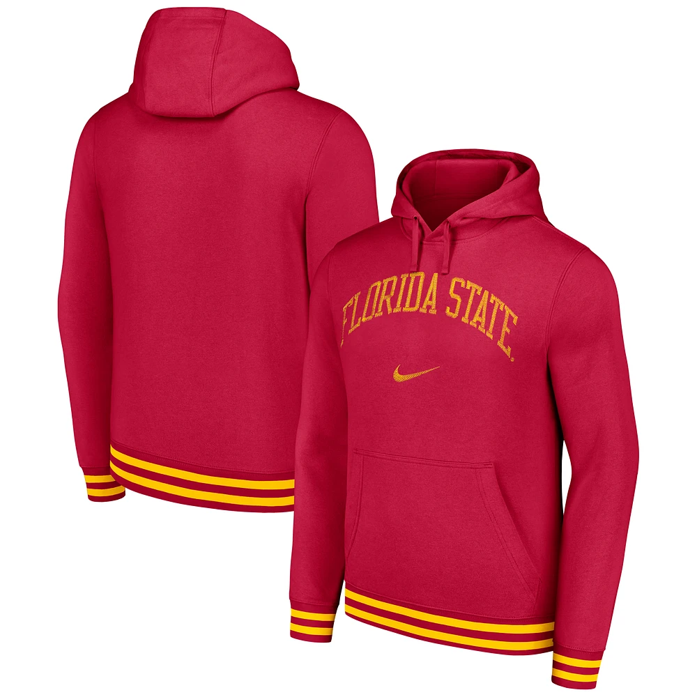 Sweat à capuche ajusté rétro Nike Garnet Florida State Seminoles pour homme