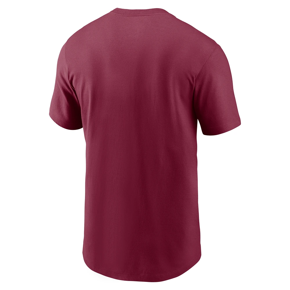 Men's Nike Garnet Florida State Seminoles Essential Baseball Arch T-Shirt