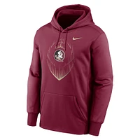 Men's Nike Garnet Florida State Seminoles Icon Football Performance Pullover Hoodie