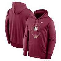 Men's Nike Garnet Florida State Seminoles Icon Football Performance Pullover Hoodie