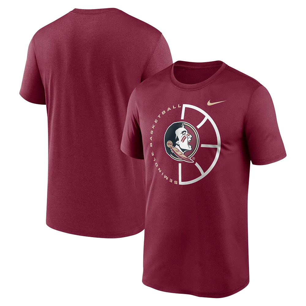 T-shirt Nike Garnet Florida State Seminoles Legend Basketball Icon Performance pour homme