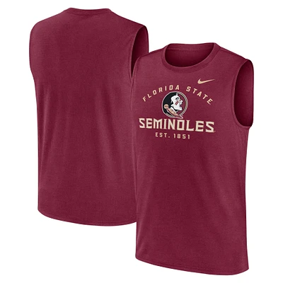 Débardeur musculaire Nike Garnet Florida State Seminoles Primetime Legend Lock Up Performance pour homme