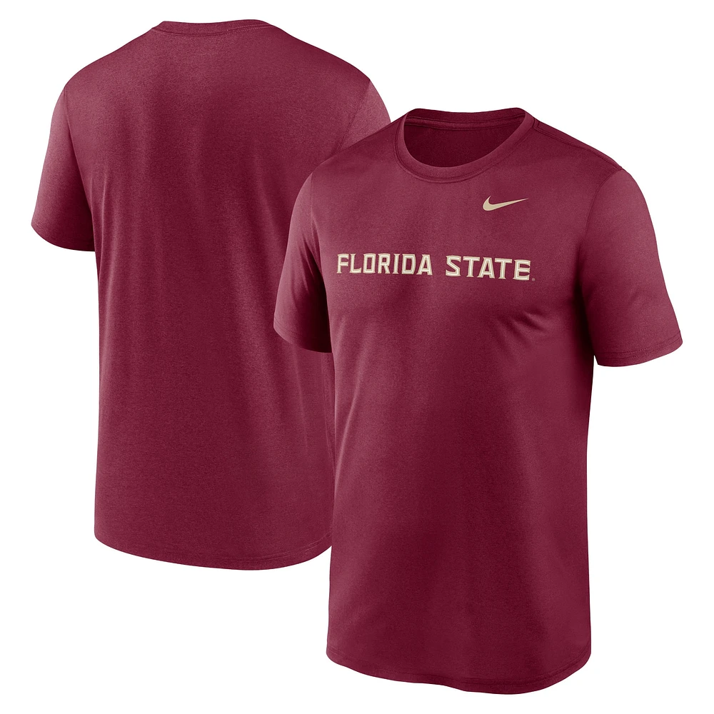 T-shirt Nike pour homme avec logo Primetime Legend des Florida State Seminoles Garnet