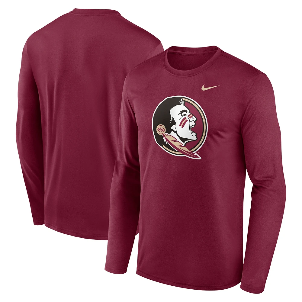 T-shirt à manches longues Nike Garnet Florida State Seminoles Primetime Primary Legend pour homme