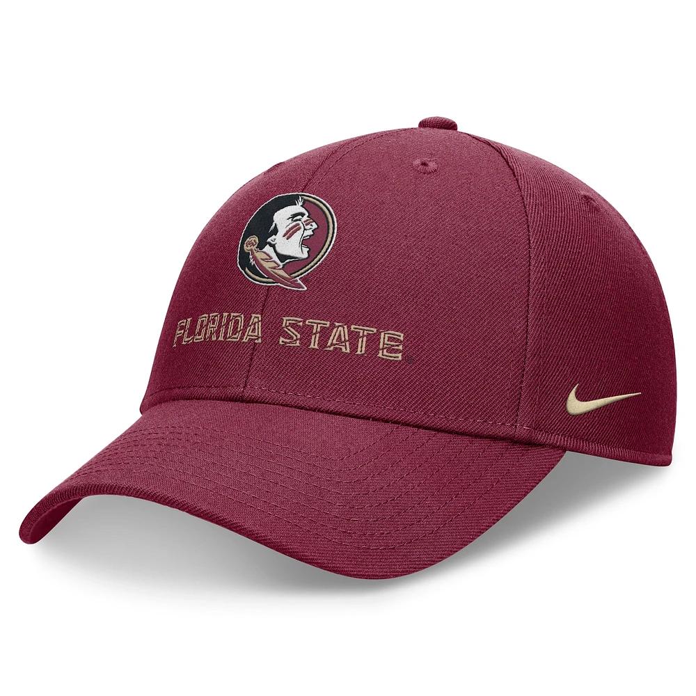 Casquette réglable Nike Garnet Florida State Seminoles Primetime Rise pour homme