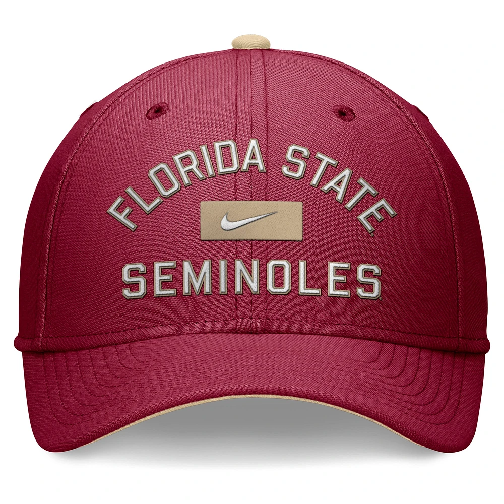 Casquette Nike Garnet Florida State Seminoles Primetime Rise Swoosh Flex pour homme