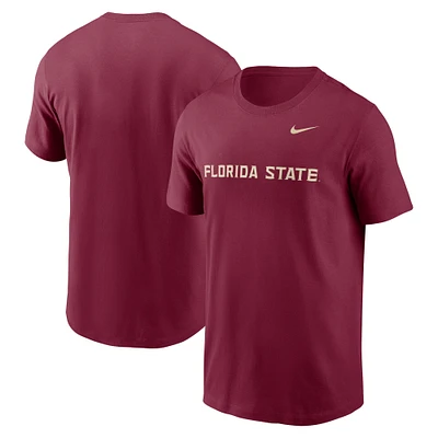 T-shirt Nike Garnet Florida State Seminoles Primetime Wordmark pour homme