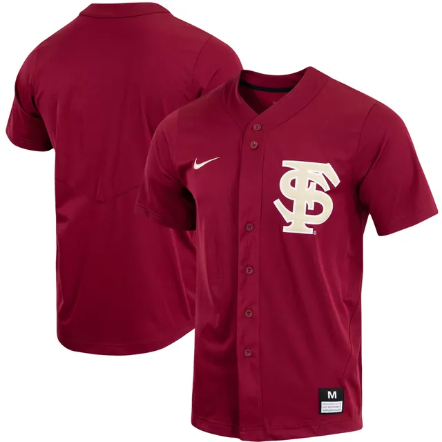 Men's Nike Natural Florida State Seminoles Vapor Untouchable Elite Replica  Full-Button Baseball Jersey