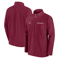 Veste Nike Garnet Florida State Seminoles Sideline Coaches à fermeture éclair quart de tour pour homme