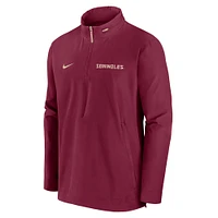 Veste Nike Garnet Florida State Seminoles Sideline Coaches à fermeture éclair quart de tour pour homme