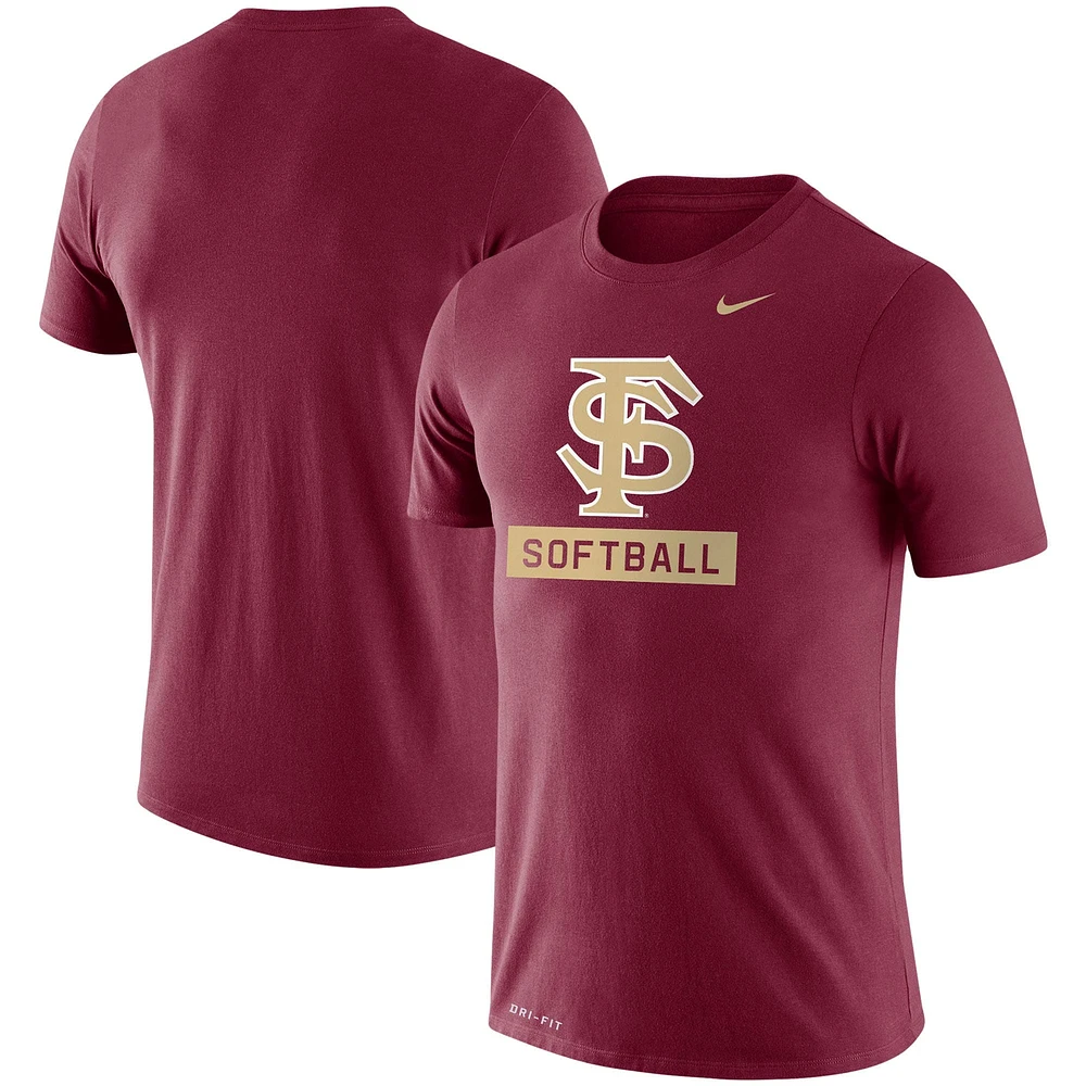 T-shirt de performance coupe slim Nike Garnet Florida State Seminoles Softball Drop Legend pour homme